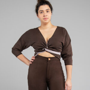 Blusa Fardela marrón y lila